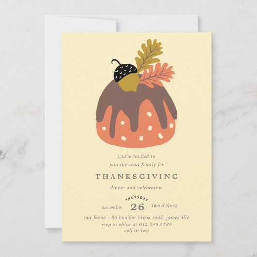 Thanksgiving van Acorn en Leaf Kaart (Voorkant)