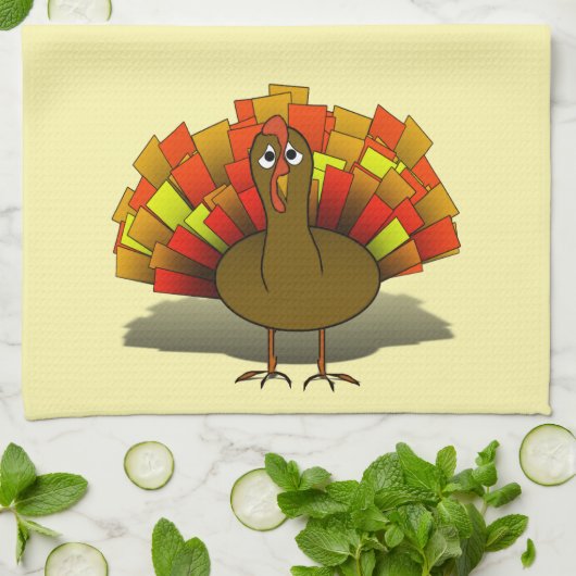 Thanksgiving van bezorgd Turkije Theedoek (Gevouwen)