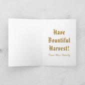 Thanksgiving van Bounful Harvest Cornucopia, ZSSG  Feestdagen Kaart (Binnen)