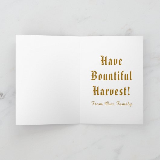 Thanksgiving van Bounful Harvest Cornucopia, ZSSG  Feestdagen Kaart (Binnen)