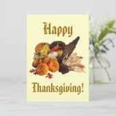Thanksgiving van Bounful Harvest Cornucopia, ZSSG Feestdagenkaart (Staand voorkant)