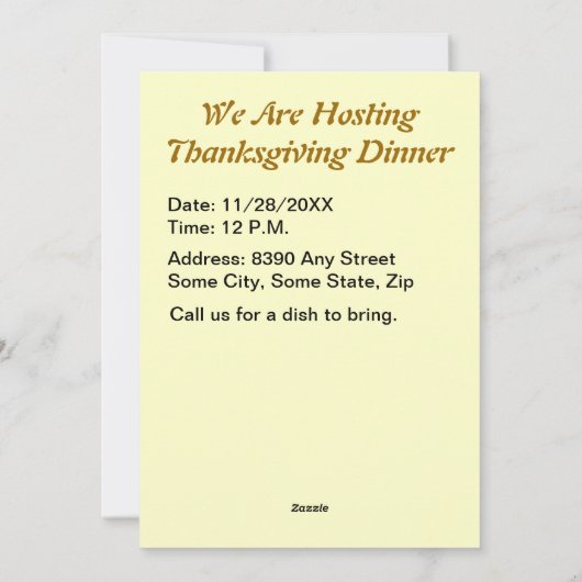 Thanksgiving van Bounful Harvest Cornucopia, ZSSG Feestdagenkaart (Achterkant)