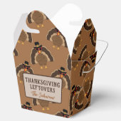 Thanksgiving van bruine patroonbladeren bedankdoosjes (Geopend)