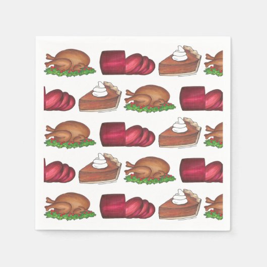 Thanksgiving van cranberry Pumpkin Pie Servetten (Voorkant)