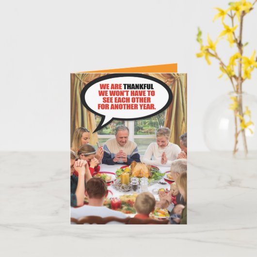 Thanksgiving van dankbare familie kaart (Gele Bloem)