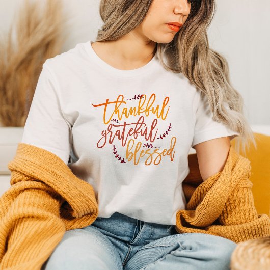 Thanksgiving van dankbare, gebufferde prijsopgave t-shirt