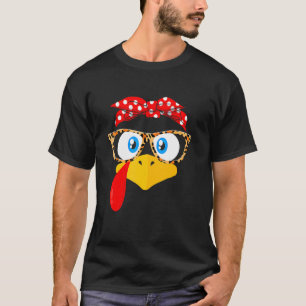 Thanksgiving van de drukbril van het blad Face Leo T-shirt