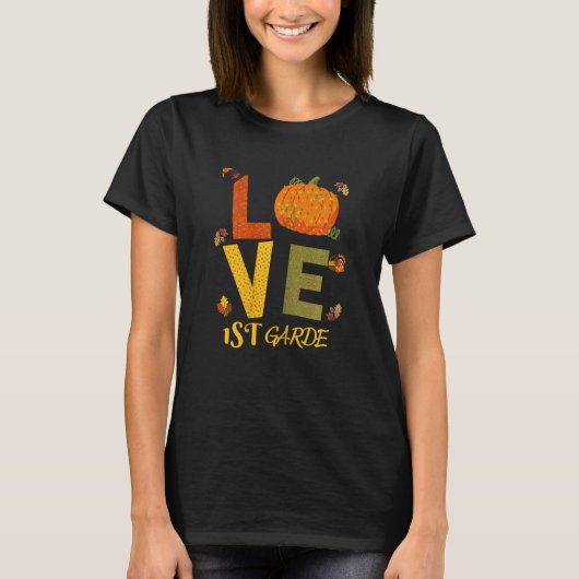 Thanksgiving van de eerste klas Happy Herfst T-shirt (Voorkant)