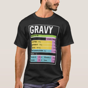 Thanksgiving van de familie Gravy Nutrition Facts T-shirt