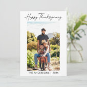 Thanksgiving van de Foto van de Schrapping van de  Feestdagenkaart (Staand voorkant)