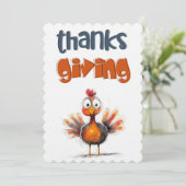 Thanksgiving van de Goofy Turkije عيد الشكر Kaart (Staand voorkant)
