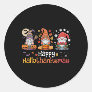 Thanksgiving van de Halloween- Chris Hanksmas Gnom Ronde Sticker