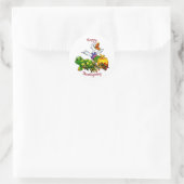 Thanksgiving van de pompoen van Duck Shy Turtle Pu Ronde Sticker (Tas)