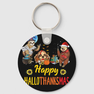 Thanksgiving van de Santa Sloth Halloween Sleutelhanger