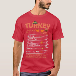 Thanksgiving van de voedingswaarde van Turkije T-shirt