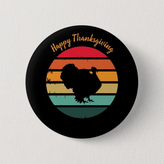 Thanksgiving van de vogelpest -  zonnebank ronde button 5,7 cm (Voorkant)