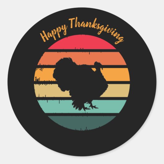 Thanksgiving van de vogelpest -  zonnebank ronde sticker (Voorkant)