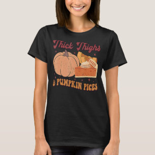 Thanksgiving van dikke dijen met pompoenen t-shirt
