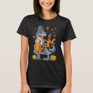 Thanksgiving van Dinosaur rex Pilgrim B T-shirt