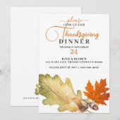 Thanksgiving van eikenhout kaart (Voorkant / Achterkant)