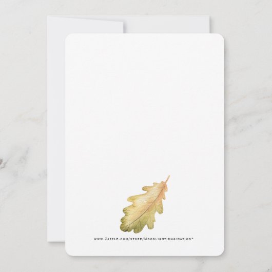 Thanksgiving van eikenhout kaart (Achterkant)