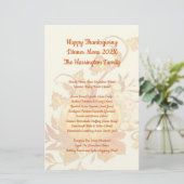 Thanksgiving van familie menu menu Ecru Oranje (Staand voorkant)