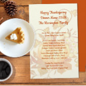 Thanksgiving van familie menu menu Ecru Oranje