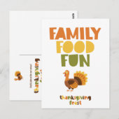 Thanksgiving van familiefilm Turkije Feast Invitat Briefkaart (Voorkant / Achterkant)