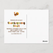 Thanksgiving van familiefilm Turkije Feast Invitat Briefkaart (Achterkant)