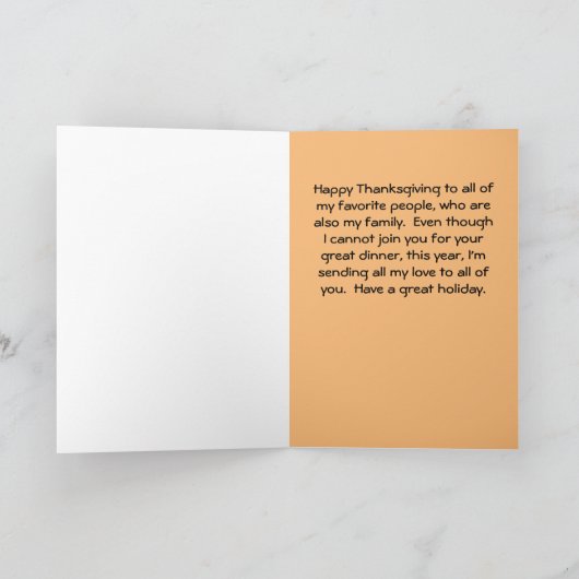 Thanksgiving van familielid kaart (Binnen)