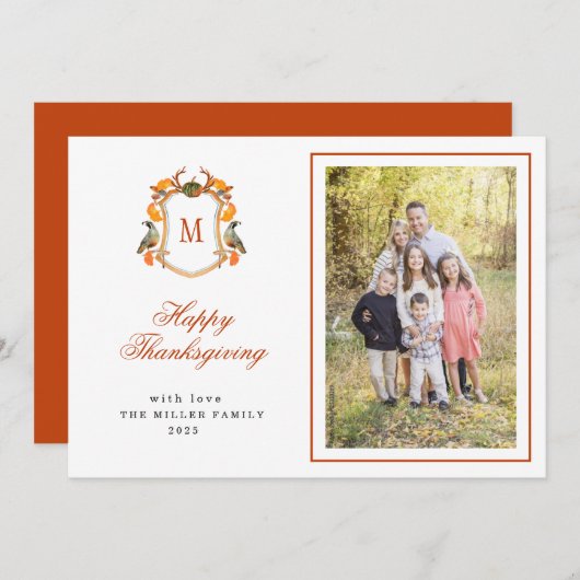 Thanksgiving van foto's uit monogrammen aankondiging (Voorkant / Achterkant)