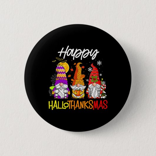 Thanksgiving van Gnomes Halloween Chris Ronde Button 5,7 Cm (Voorkant)
