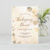 Thanksgiving van gouden eucalyptusbladeren kaart (Staand voorkant)