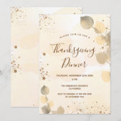 Thanksgiving van gouden eucalyptusbladeren kaart (Voorkant / Achterkant)