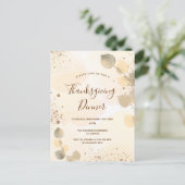 Thanksgiving van gouden eucalyptusbladeren uitnodiging briefkaart (Staand voorkant)