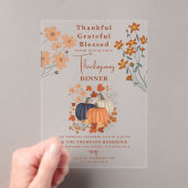 Thanksgiving van grateful Blessed Pumpkin Acryl Uitnodigingen (Insitu (Draagbaar))