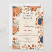 Thanksgiving van grateful Blessed Pumpkin Kaart (Voorkant)