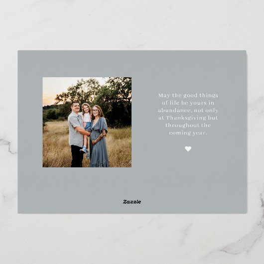 Thanksgiving van Grateful Script Folie Feestdagenkaart (Achterkant)