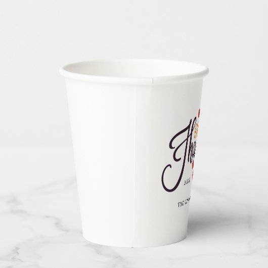 Thanksgiving van herfst-bladeren en bessen papieren bekers (Rechts)