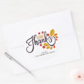 Thanksgiving van herfst-bladeren en bessen ronde sticker (Envelop)