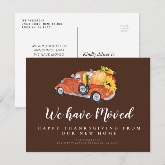 Thanksgiving van herfst briefkaart (Voorkant / Achterkant)