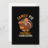 Thanksgiving van het Football Family Pie, Turkije Kaart (Voorkant / Achterkant)