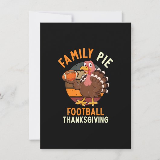 Thanksgiving van het Football Family Pie, Turkije Kaart (Voorkant)
