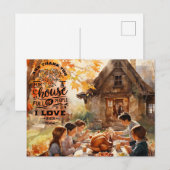 Thanksgiving van het gezin feestdagenkaart (Voorkant / Achterkant)