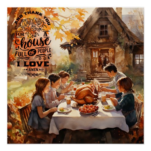 Thanksgiving van het gezin perfect poster (Voorkant)