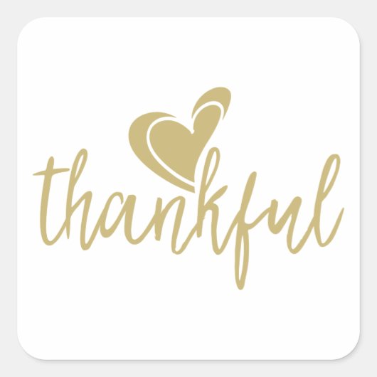 Thanksgiving van het hart vierkante sticker (Voorkant)