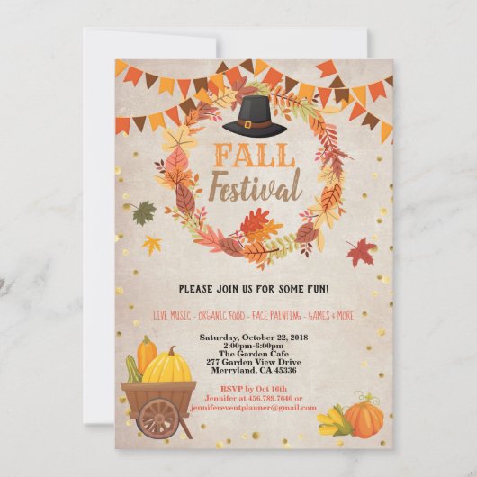 Thanksgiving van het herfst - oogstfestival  kaart (Voorkant)