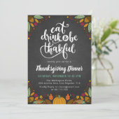 Thanksgiving van het krijtbord en het folieschrift kaart (Staand voorkant)