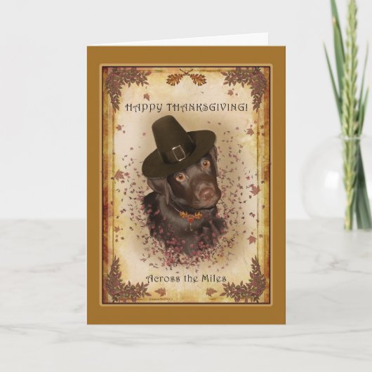 Thanksgiving van honden over het Miles Wenskaart Feestdagen Kaart (Voorkant)
