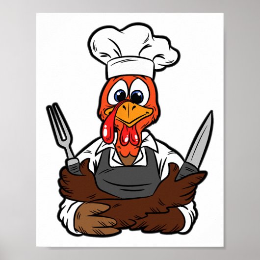Thanksgiving van kalkoenen poster (Voorkant)